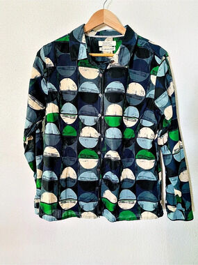 Seasalt The Larissa Shirt Geometric Organic Cotton Shirt Size 8 Blouse